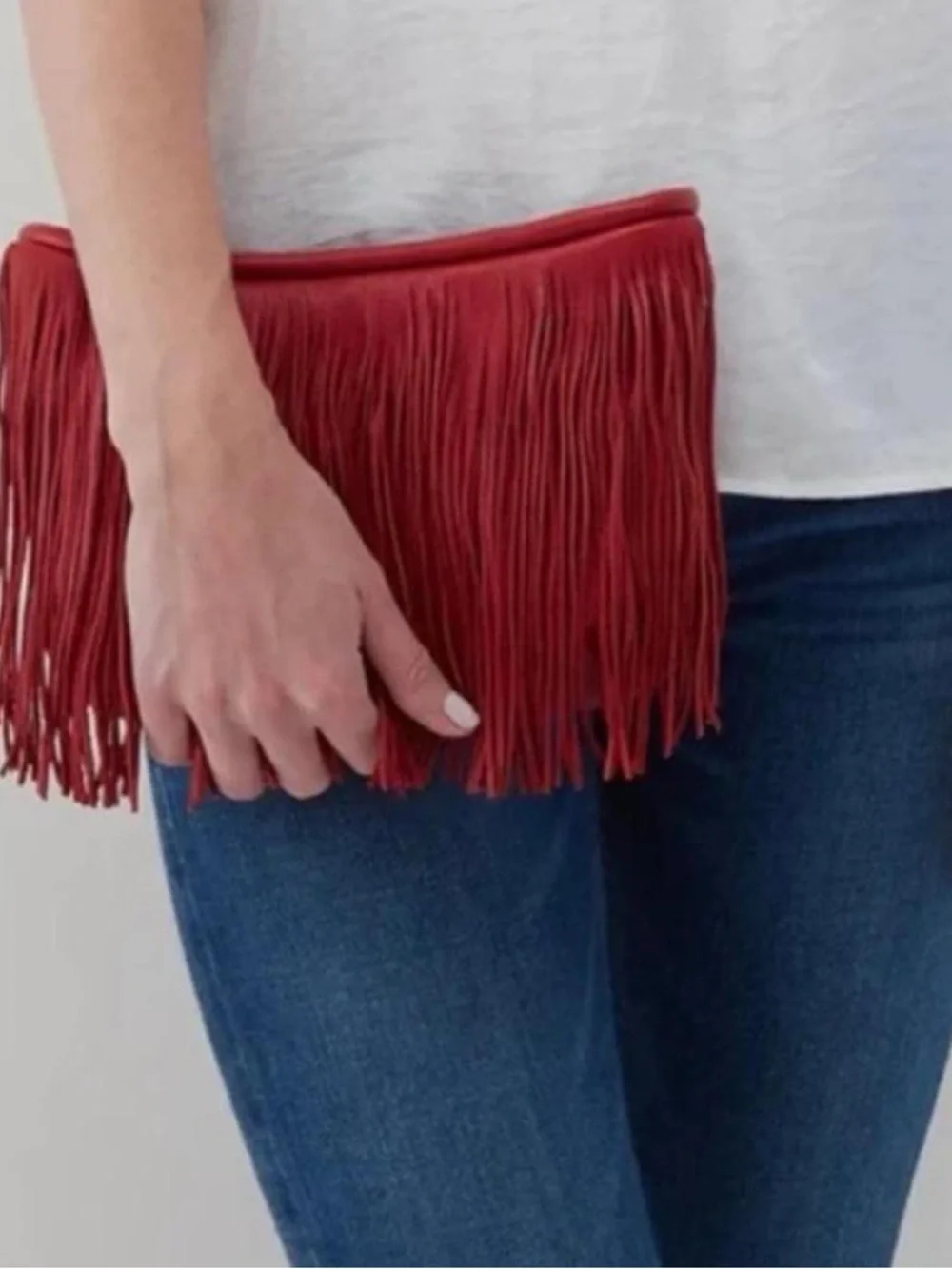 Red Fringe Crossbody Bag - Women - Picture 3 of 7